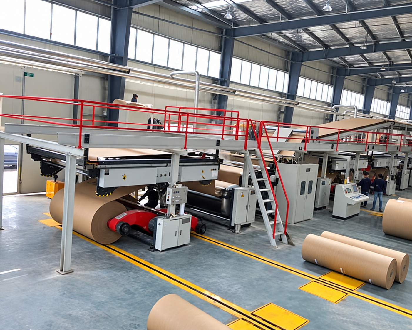 Fluting medium paper machine