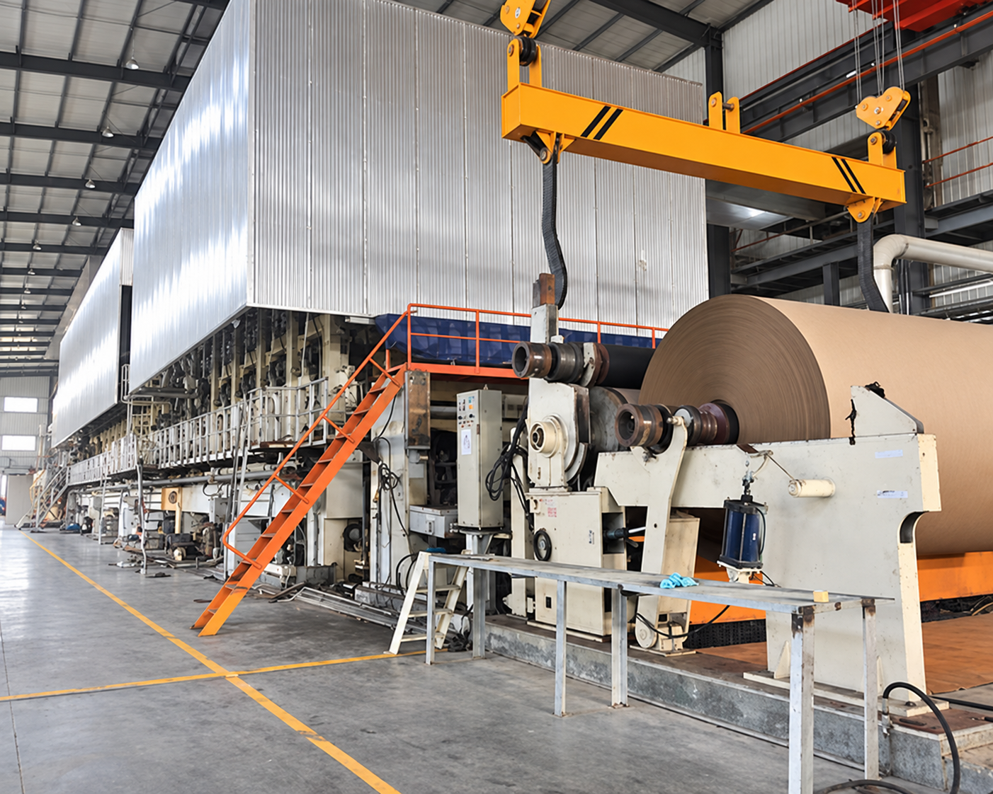 Fluting medium paper machine